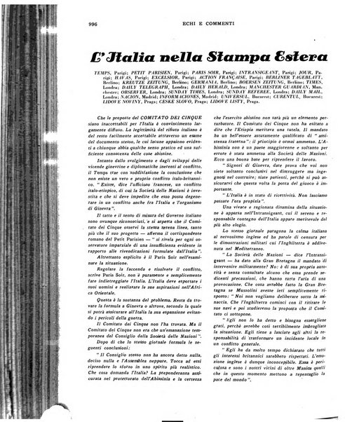 Echi e commenti rassegna universale della stampa