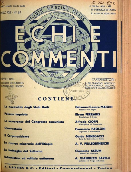 Echi e commenti rassegna universale della stampa