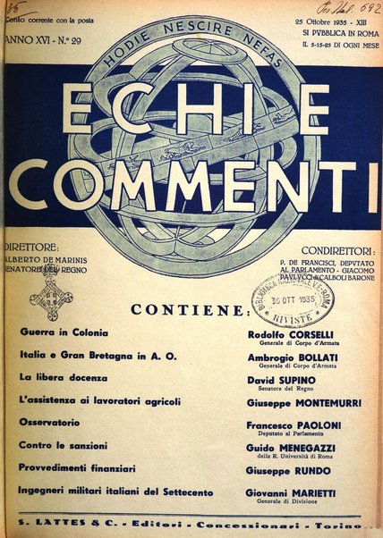 Echi e commenti rassegna universale della stampa