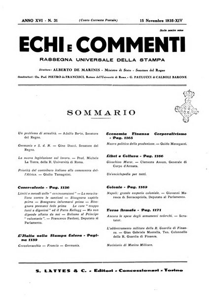 Echi e commenti rassegna universale della stampa