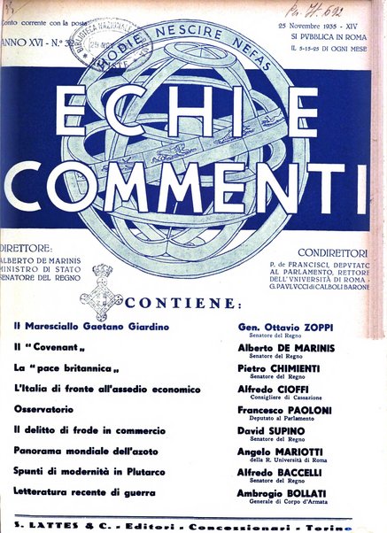 Echi e commenti rassegna universale della stampa