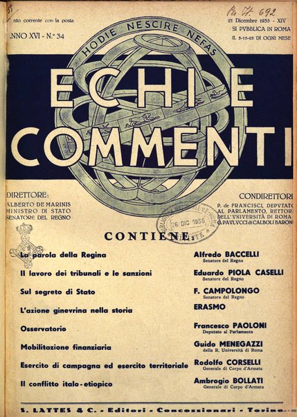 Echi e commenti rassegna universale della stampa