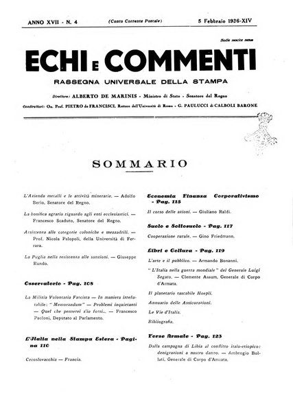 Echi e commenti rassegna universale della stampa