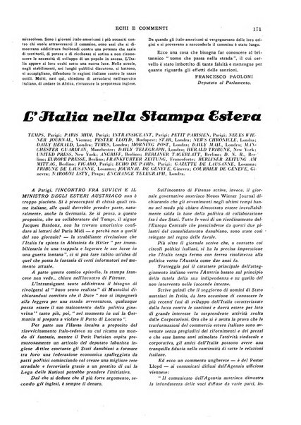 Echi e commenti rassegna universale della stampa