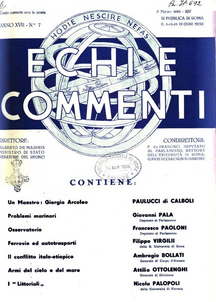 Echi e commenti rassegna universale della stampa