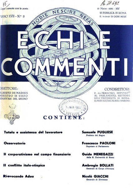 Echi e commenti rassegna universale della stampa