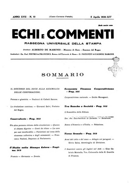 Echi e commenti rassegna universale della stampa