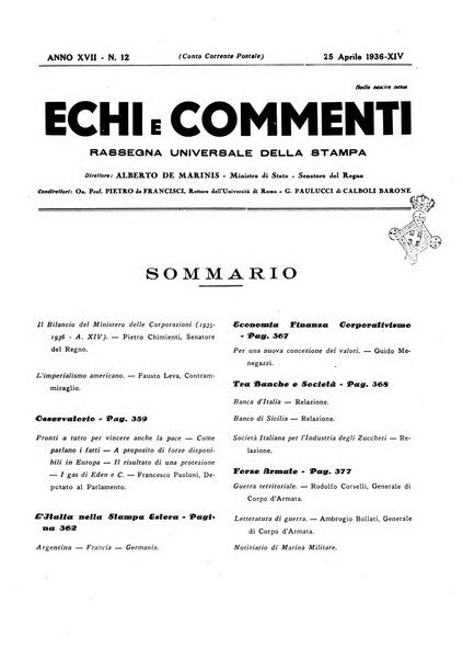 Echi e commenti rassegna universale della stampa