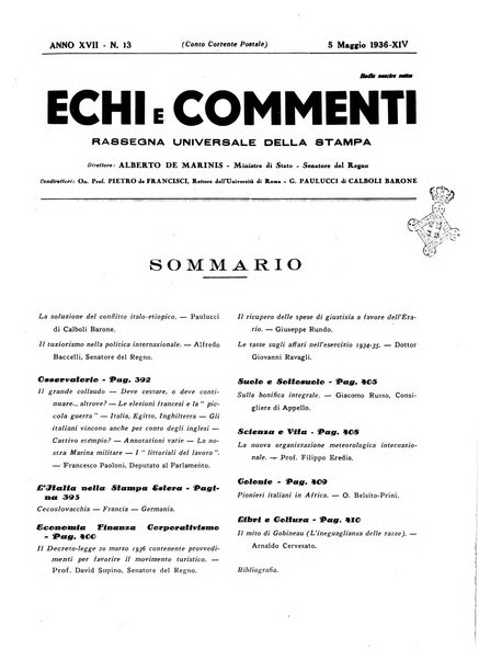 Echi e commenti rassegna universale della stampa