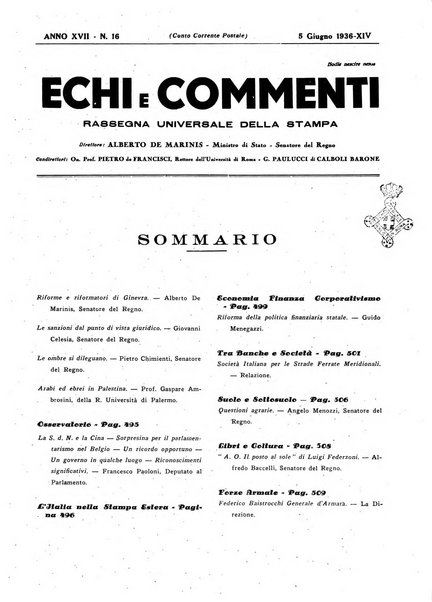 Echi e commenti rassegna universale della stampa