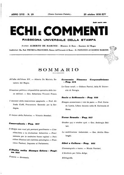 Echi e commenti rassegna universale della stampa