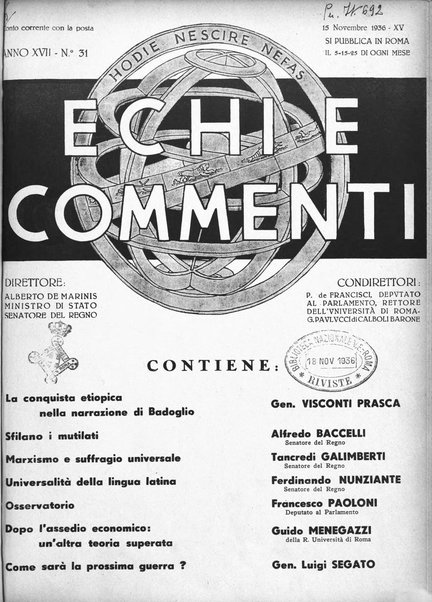 Echi e commenti rassegna universale della stampa