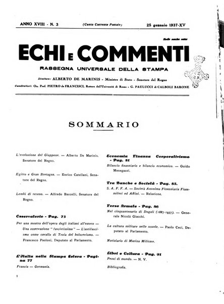 Echi e commenti rassegna universale della stampa