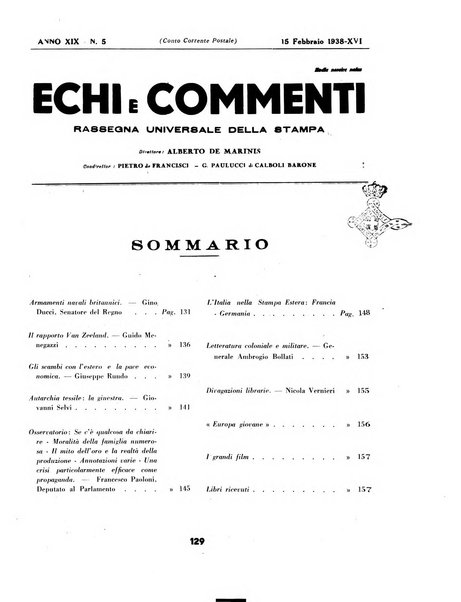 Echi e commenti rassegna universale della stampa