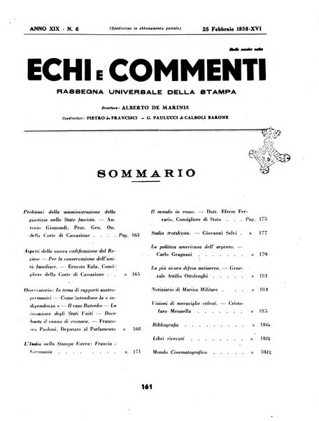 Echi e commenti rassegna universale della stampa