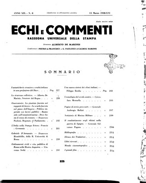 Echi e commenti rassegna universale della stampa