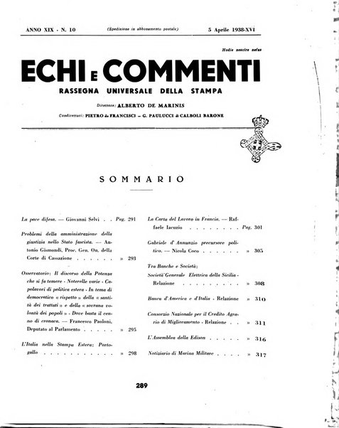 Echi e commenti rassegna universale della stampa