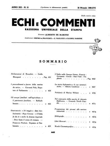 Echi e commenti rassegna universale della stampa