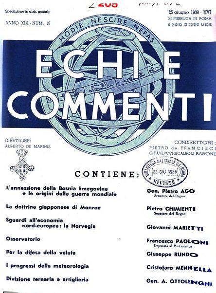 Echi e commenti rassegna universale della stampa