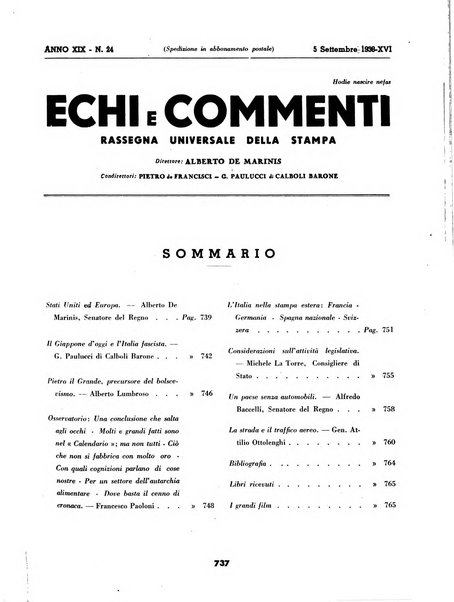 Echi e commenti rassegna universale della stampa