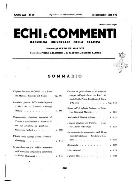 Echi e commenti rassegna universale della stampa