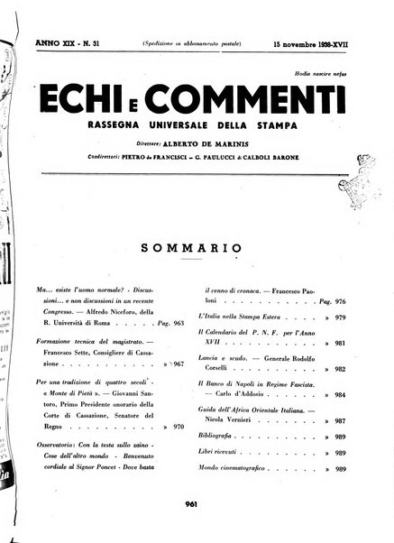 Echi e commenti rassegna universale della stampa