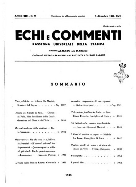 Echi e commenti rassegna universale della stampa