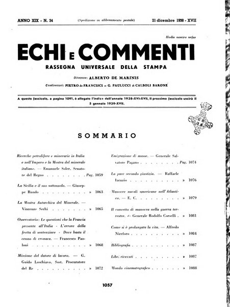 Echi e commenti rassegna universale della stampa