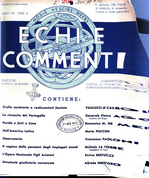 Echi e commenti rassegna universale della stampa