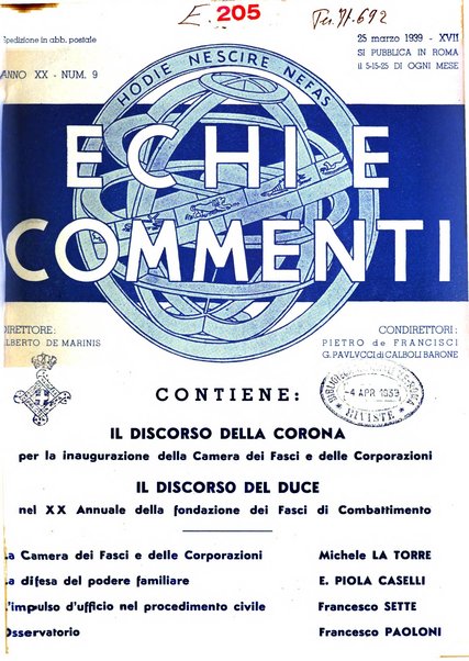 Echi e commenti rassegna universale della stampa