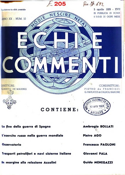 Echi e commenti rassegna universale della stampa