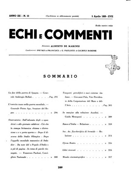 Echi e commenti rassegna universale della stampa