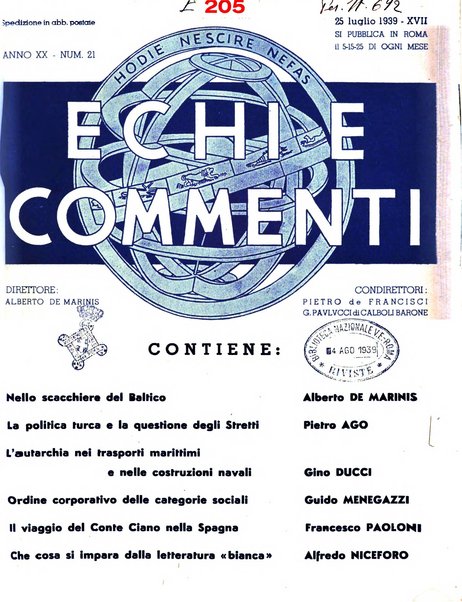 Echi e commenti rassegna universale della stampa