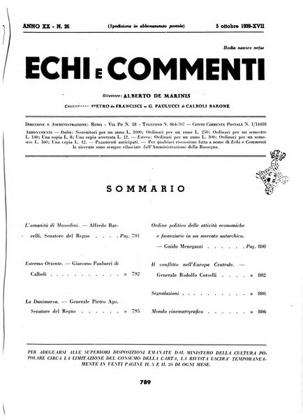 Echi e commenti rassegna universale della stampa