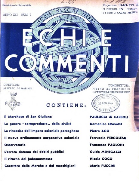 Echi e commenti rassegna universale della stampa