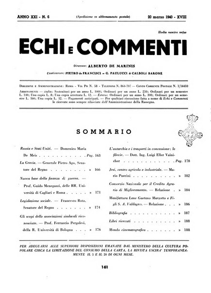 Echi e commenti rassegna universale della stampa