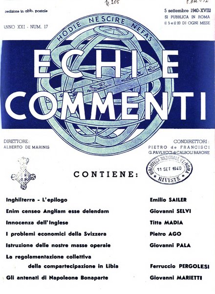 Echi e commenti rassegna universale della stampa