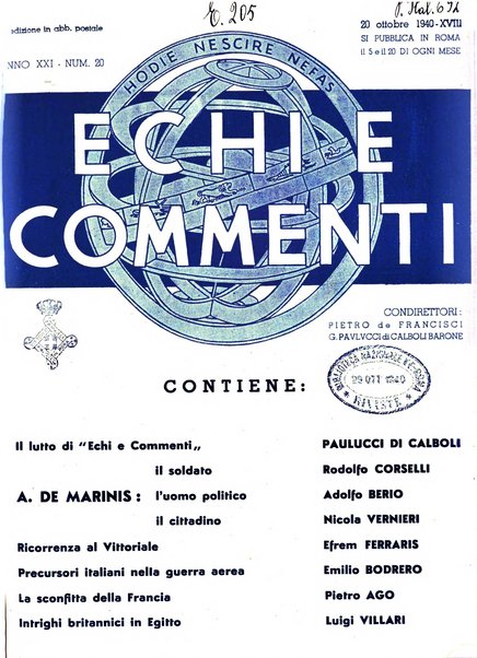 Echi e commenti rassegna universale della stampa