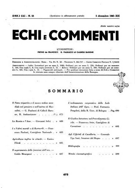 Echi e commenti rassegna universale della stampa