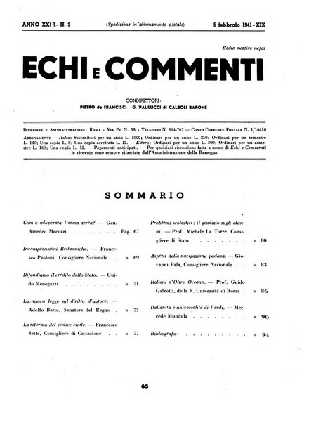 Echi e commenti rassegna universale della stampa