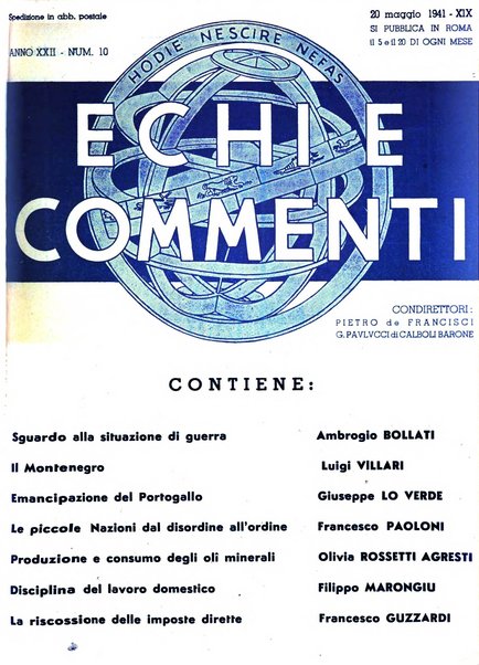 Echi e commenti rassegna universale della stampa