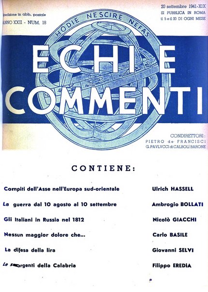 Echi e commenti rassegna universale della stampa