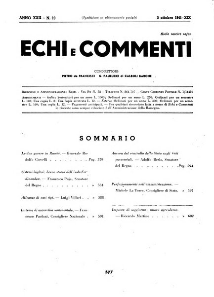 Echi e commenti rassegna universale della stampa