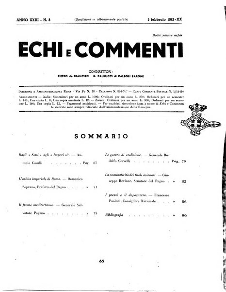 Echi e commenti rassegna universale della stampa