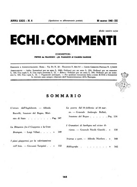 Echi e commenti rassegna universale della stampa