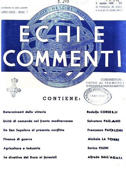 Echi e commenti rassegna universale della stampa