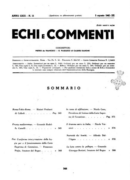 Echi e commenti rassegna universale della stampa