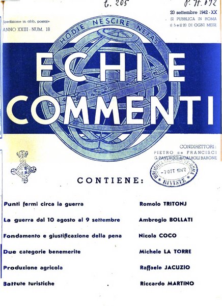 Echi e commenti rassegna universale della stampa