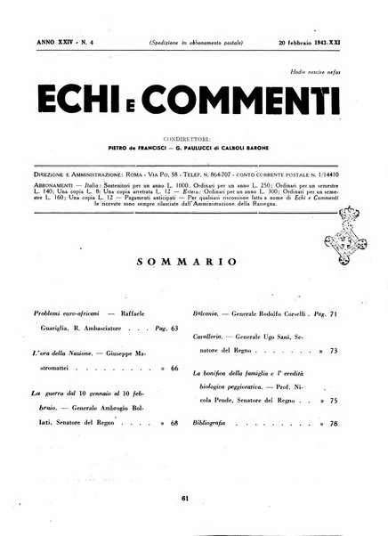 Echi e commenti rassegna universale della stampa