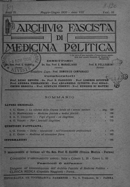 Archivio fascista di medicina politica